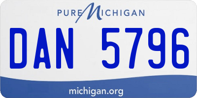 MI license plate DAN5796