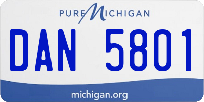 MI license plate DAN5801