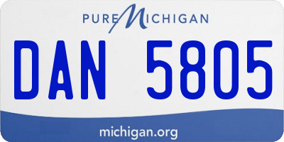 MI license plate DAN5805