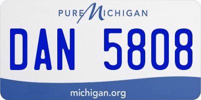 MI license plate DAN5808