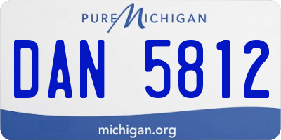 MI license plate DAN5812