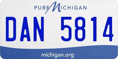 MI license plate DAN5814