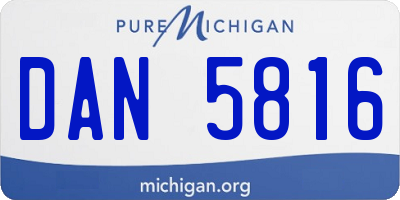 MI license plate DAN5816