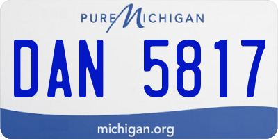 MI license plate DAN5817