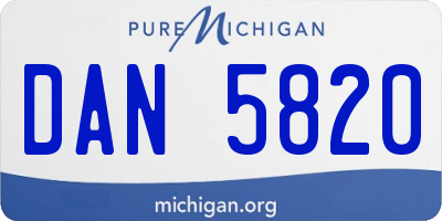 MI license plate DAN5820