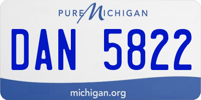 MI license plate DAN5822