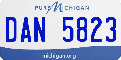 MI license plate DAN5823