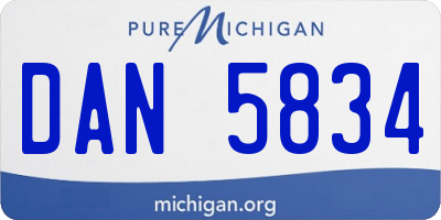 MI license plate DAN5834