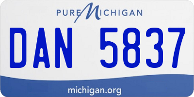 MI license plate DAN5837