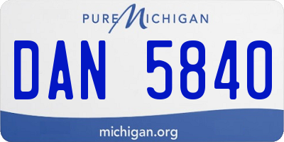 MI license plate DAN5840
