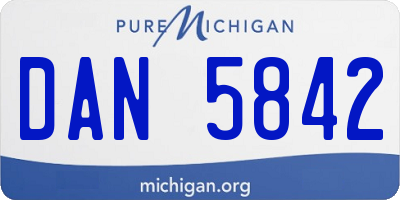 MI license plate DAN5842