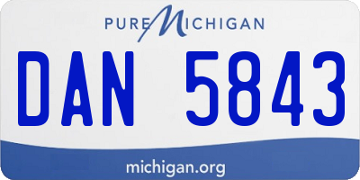 MI license plate DAN5843