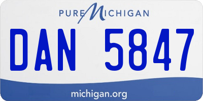 MI license plate DAN5847
