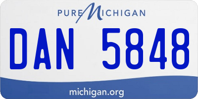 MI license plate DAN5848