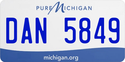 MI license plate DAN5849