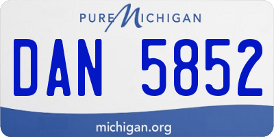 MI license plate DAN5852