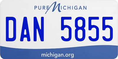 MI license plate DAN5855