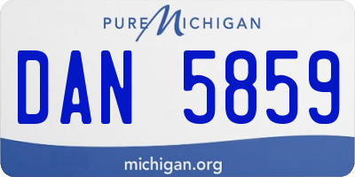 MI license plate DAN5859