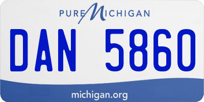 MI license plate DAN5860