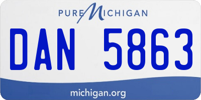 MI license plate DAN5863