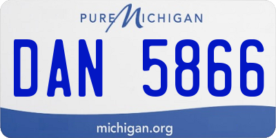 MI license plate DAN5866