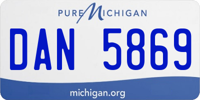 MI license plate DAN5869