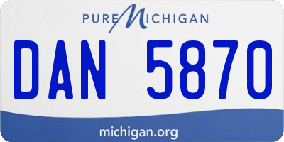 MI license plate DAN5870