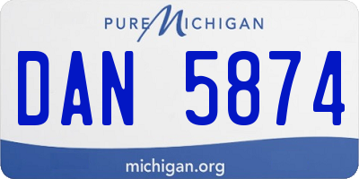 MI license plate DAN5874