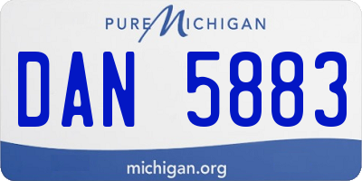 MI license plate DAN5883