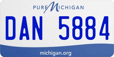 MI license plate DAN5884