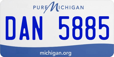 MI license plate DAN5885