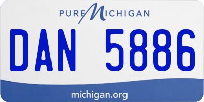 MI license plate DAN5886