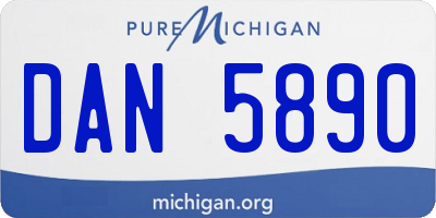 MI license plate DAN5890