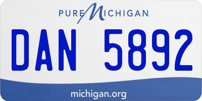 MI license plate DAN5892