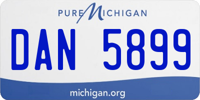 MI license plate DAN5899