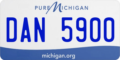 MI license plate DAN5900