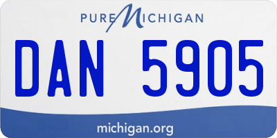 MI license plate DAN5905