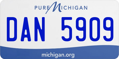 MI license plate DAN5909