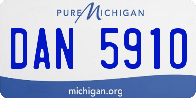 MI license plate DAN5910