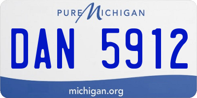 MI license plate DAN5912