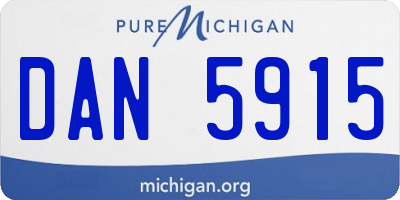 MI license plate DAN5915