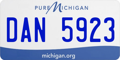 MI license plate DAN5923