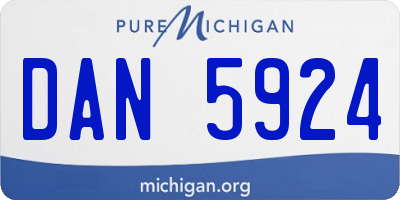 MI license plate DAN5924