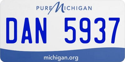 MI license plate DAN5937