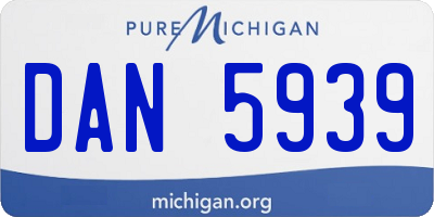 MI license plate DAN5939