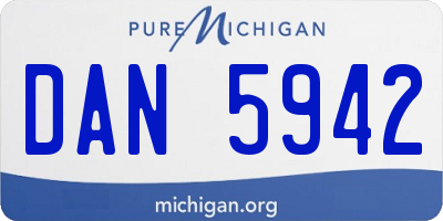 MI license plate DAN5942