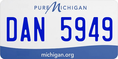MI license plate DAN5949