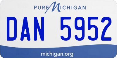 MI license plate DAN5952