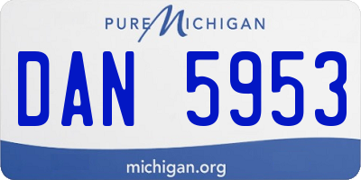 MI license plate DAN5953