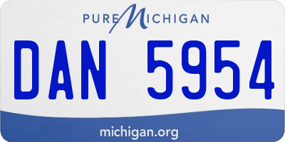 MI license plate DAN5954